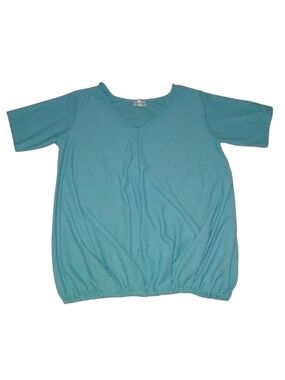 Violet Skies Aqua Blue Popcorn Texture Blouse | 1Xm